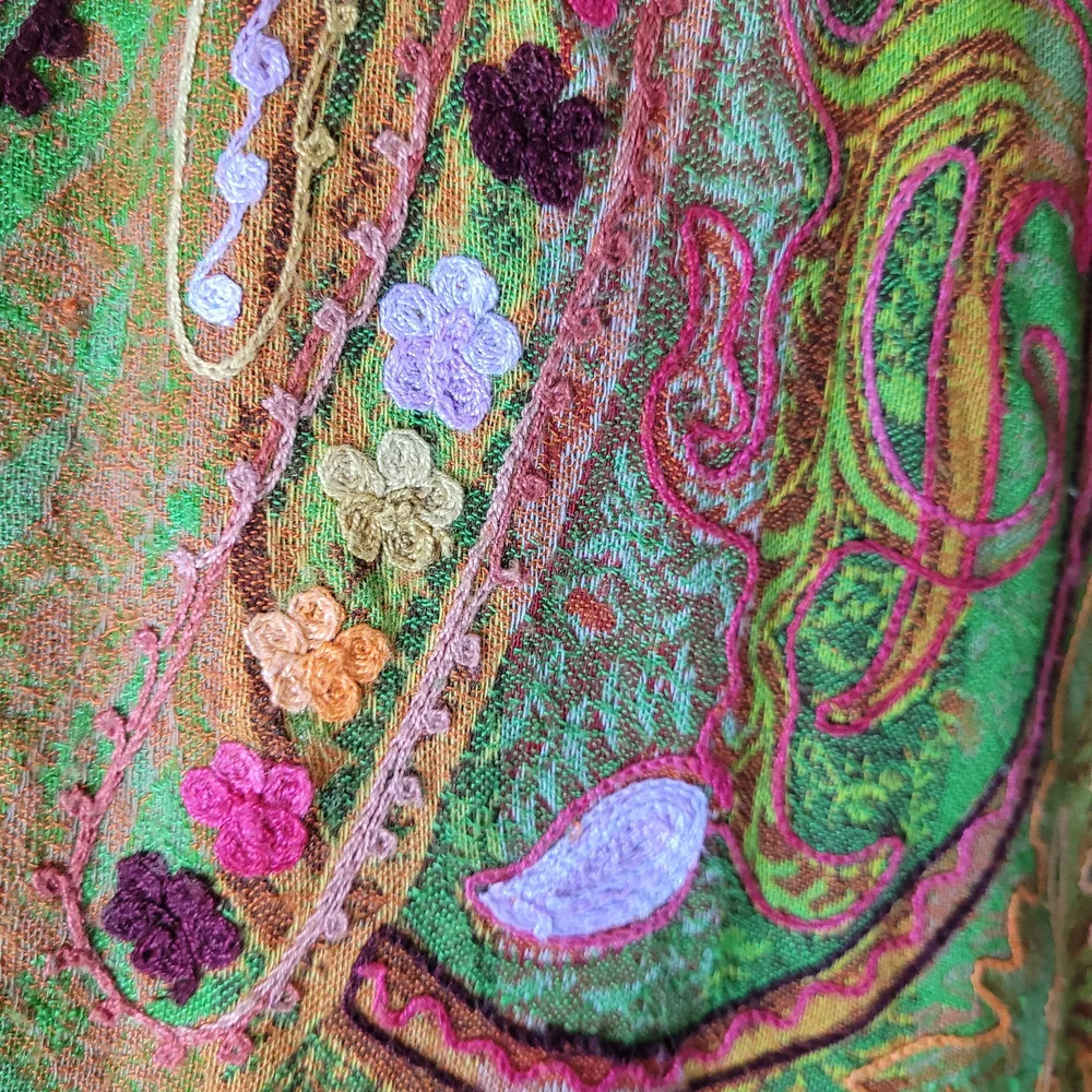 Soft Surroundings Multicolor Embroidered, Paisley, Open Jacket - Picture 4 of 6